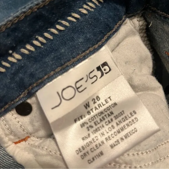 JOE'S JEANS Blue Starlet Slim Boot Cut Jeans 26 SMALL Ivy Stretch Low Rise Y2K