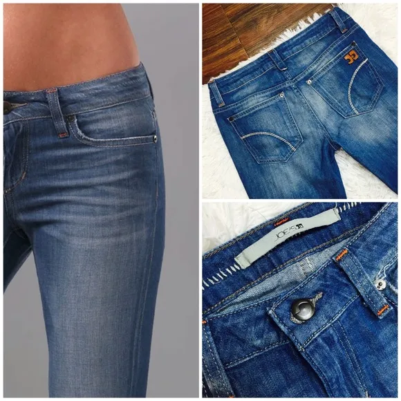 JOE'S JEANS Blue Starlet Slim Boot Cut Jeans 26 SMALL Ivy Stretch Low Rise Y2K
