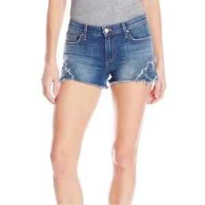 Joe’s Jeans Thula Cut-Off Denim Shorts SZ 30 Embroidered Floral Detailing