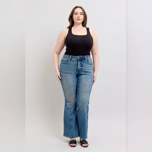 Judy Blue Mid Rise Tummy Control Vintage Wash Classic Flare Jeans Various NEW
