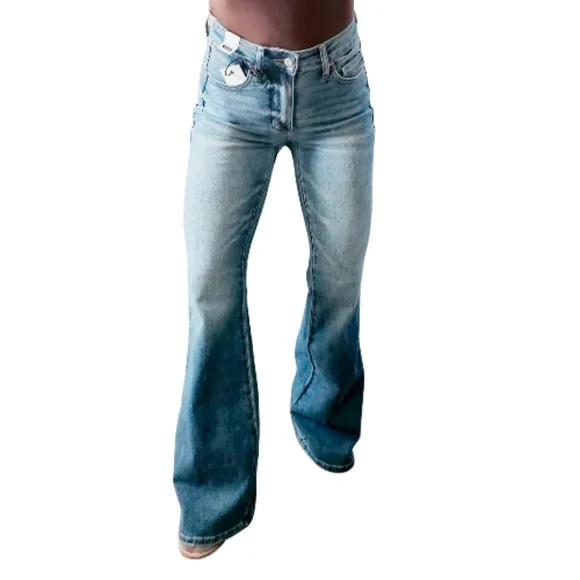 Judy Blue Mid Rise Tummy Control Vintage Wash Classic Flare Jeans Various NEW