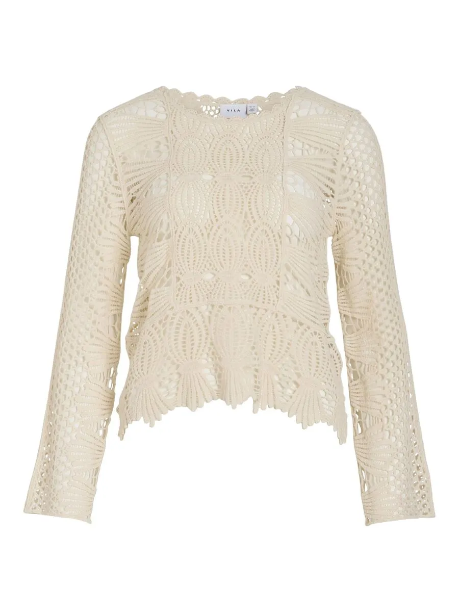 Julia Crochet O-Neck Top