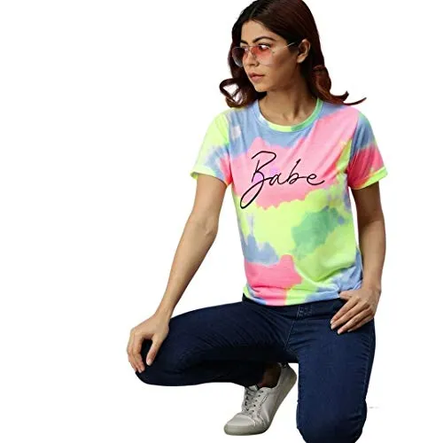 JUNEBERRY Tie Dye T-Shirt for Women/Girls (TSH_JB_Babe_XXL_Multicolored_XX-Large)