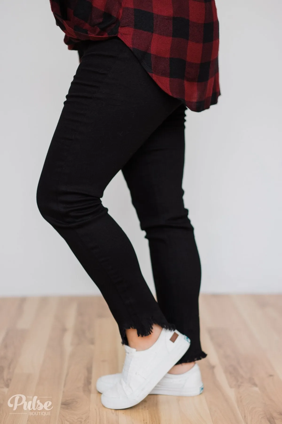 Kan Can Jeans- Black Ankle Distressed