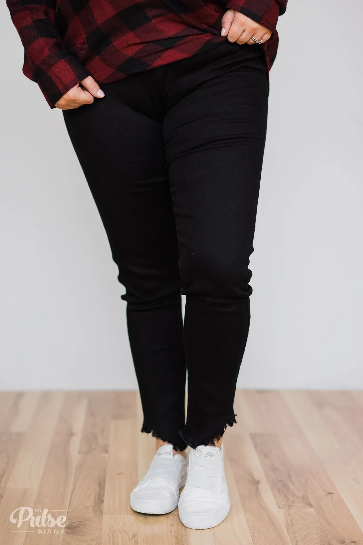Kan Can Jeans- Black Ankle Distressed