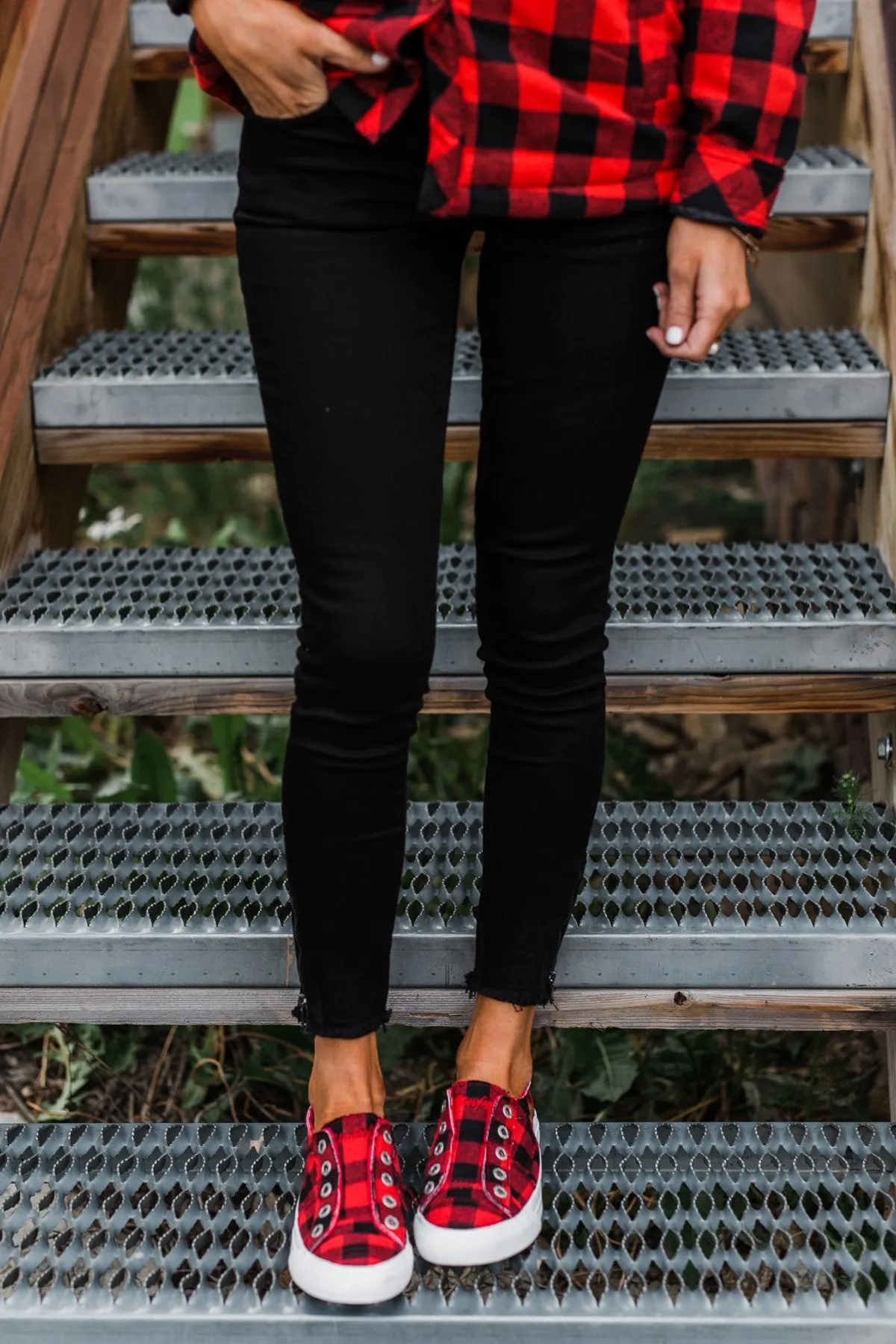 Kan Can Skinny Jeans- Black Side Ankle Zipper