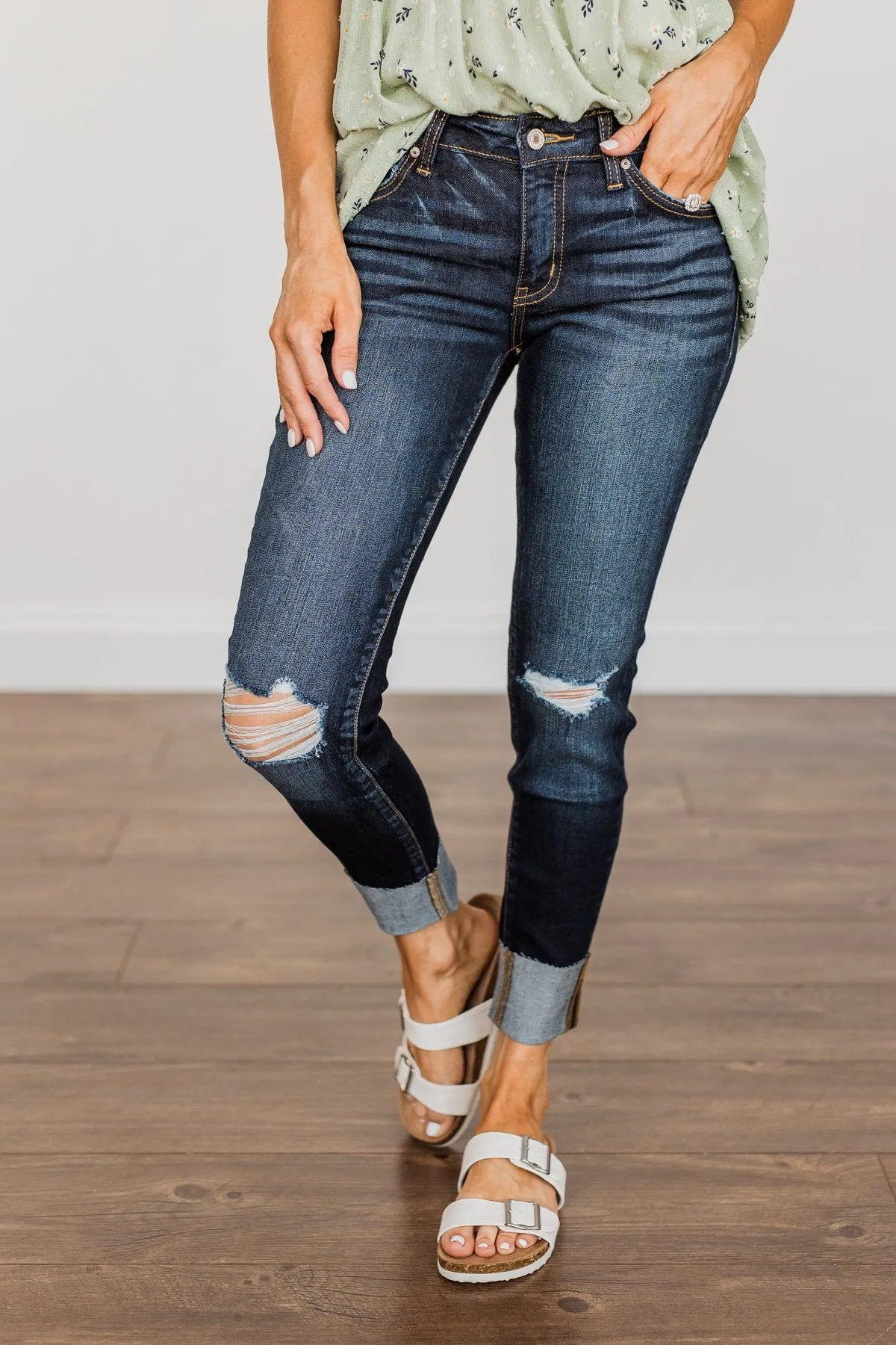 KanCan Distressed Skinny Jeans- Cheyenne Wash