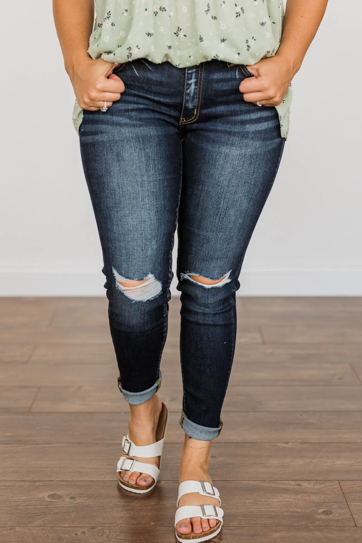 KanCan Distressed Skinny Jeans- Cheyenne Wash
