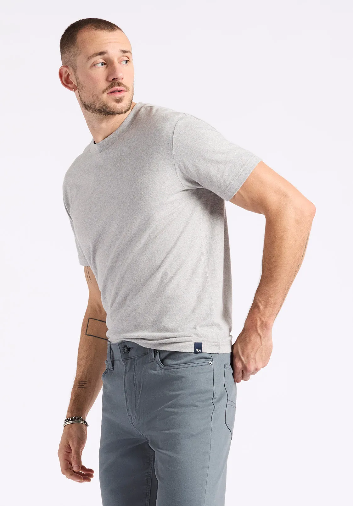 Kanto Men's Short-Sleeve Crew Neck Jersey T-Shirt, Heather Grey - BM24603