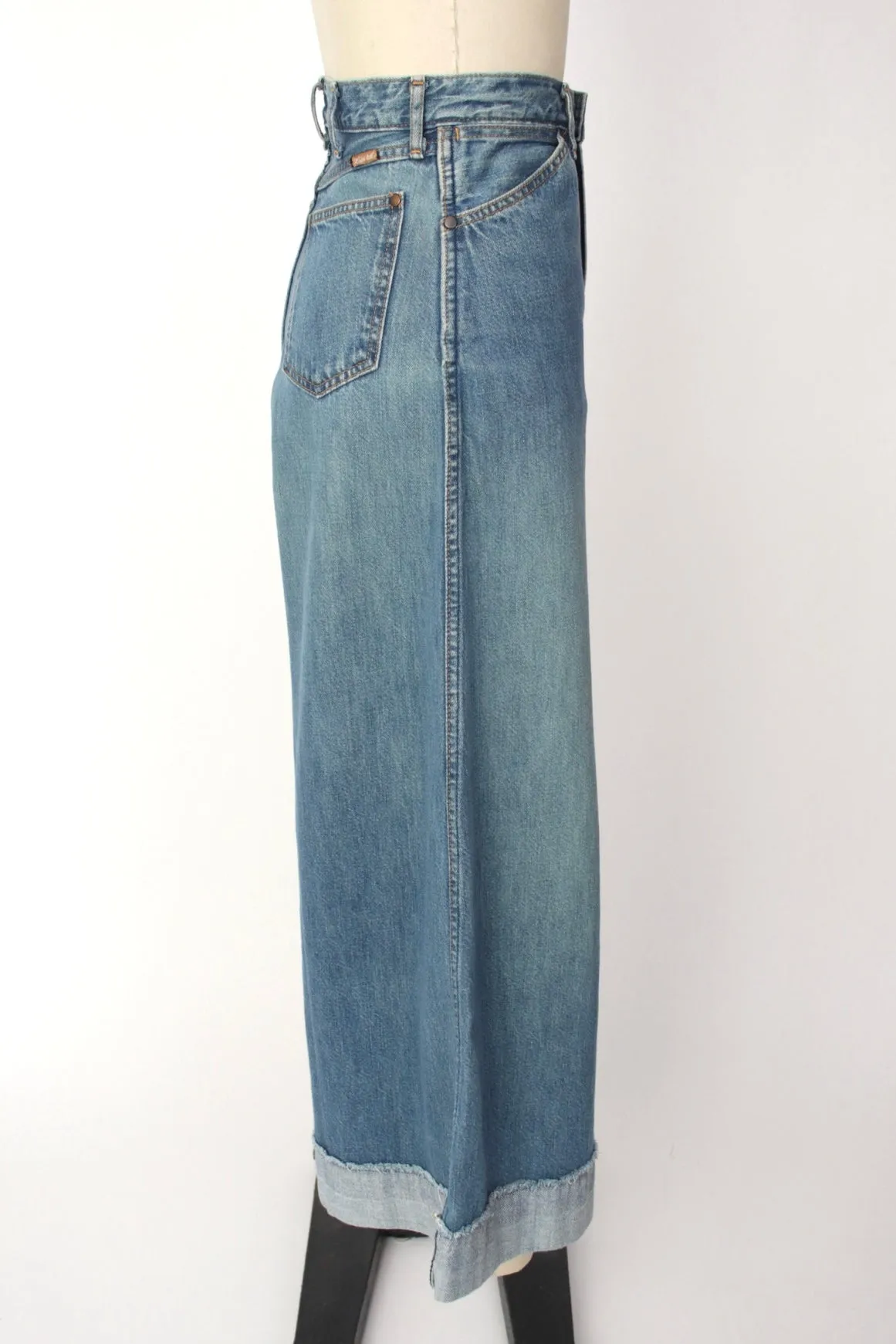 Kapital Ultra Wide Leg Stitch Cuff Jeans*