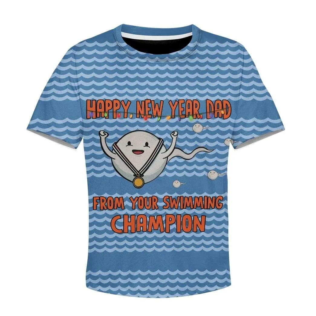 Kid Dad I Am Your Swimming Champion T-Shirts Apparel