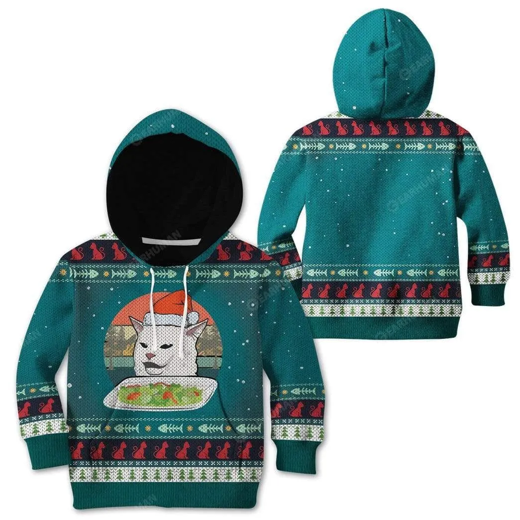 Kid Ugly Christmas Cat Custom Cosplay T-Shirts Hoodies Apparel