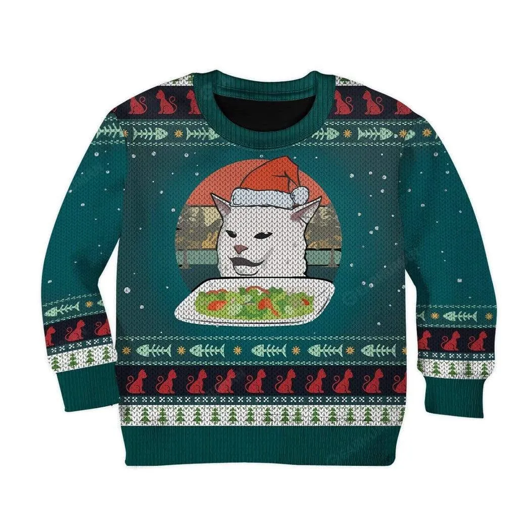 Kid Ugly Christmas Cat Custom Cosplay T-Shirts Hoodies Apparel