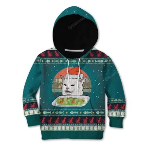 Kid Ugly Christmas Cat Custom Cosplay T-Shirts Hoodies Apparel