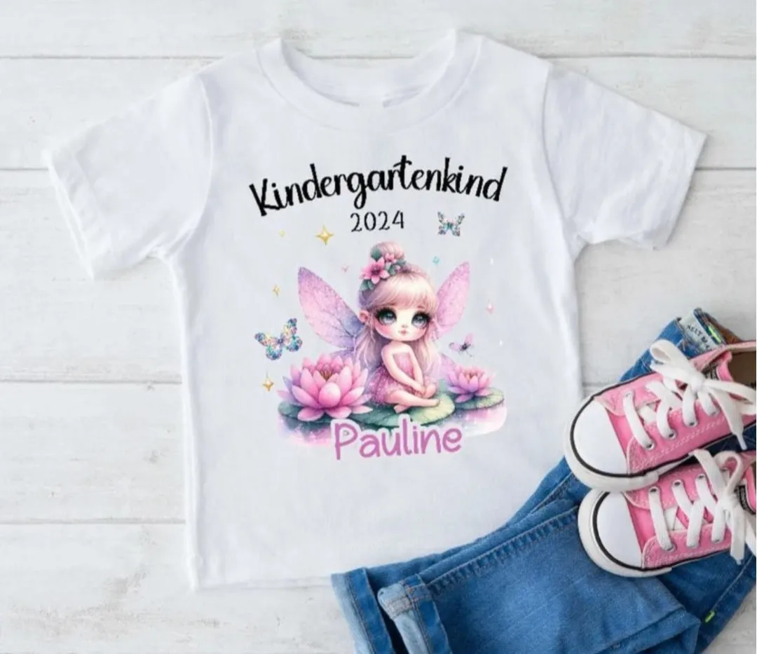 Kindergartenkind T-Shirt Fee personalisiert Kita Kind Mädchen Kindergarten Start