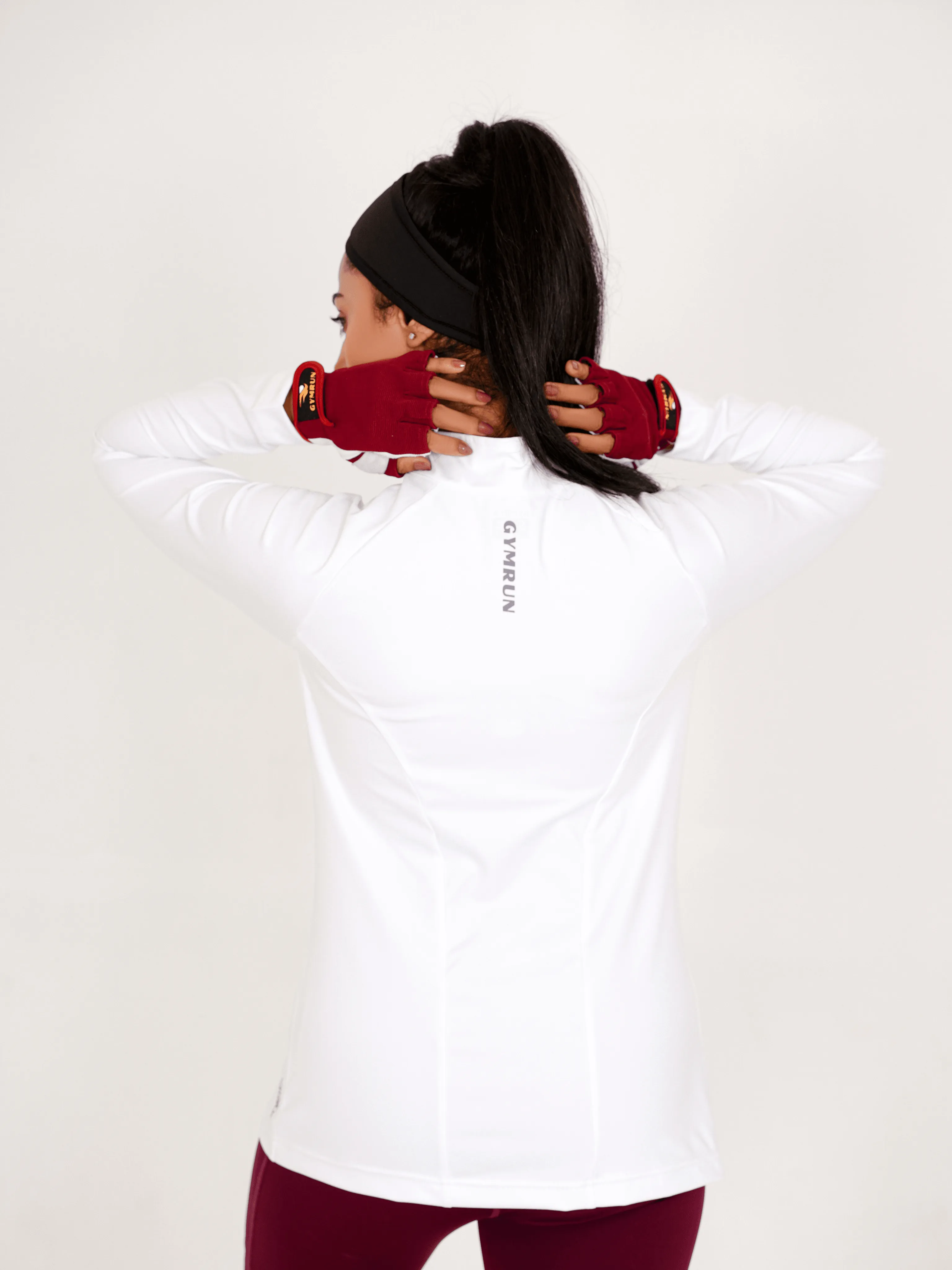 Ladies Compression Zipper - White