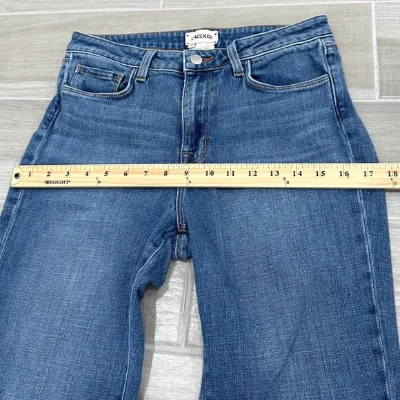 L'agence Bell Mid Rise Vintage Flare Jeans in Authentique Medium Wash Denim