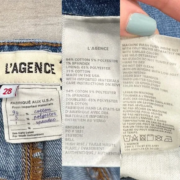 L'agence Bell Mid Rise Vintage Flare Jeans in Authentique Medium Wash Denim