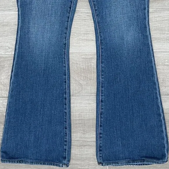 L'agence Bell Mid Rise Vintage Flare Jeans in Authentique Medium Wash Denim