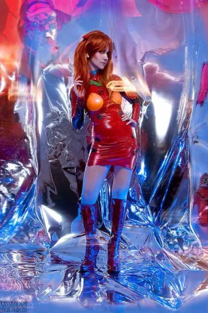 Latex Cosplay: Asuka Langley - inspired dress from Neon Genesis Evangelion