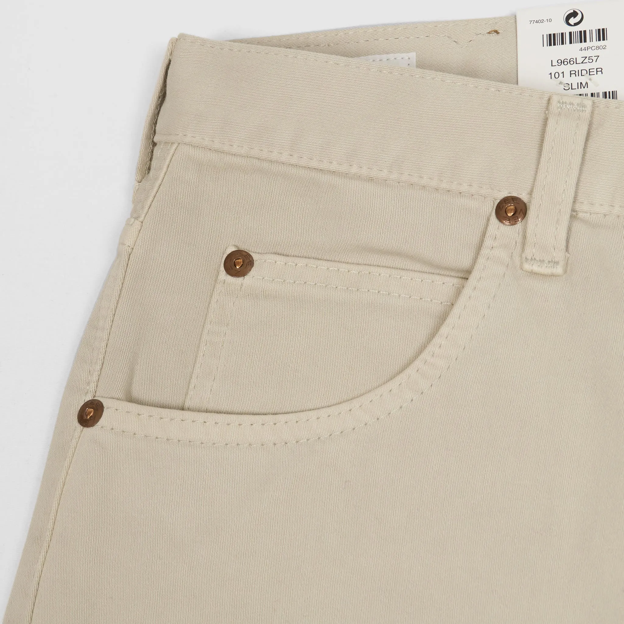 Lee 101 Rider Classic White Satin Jeans