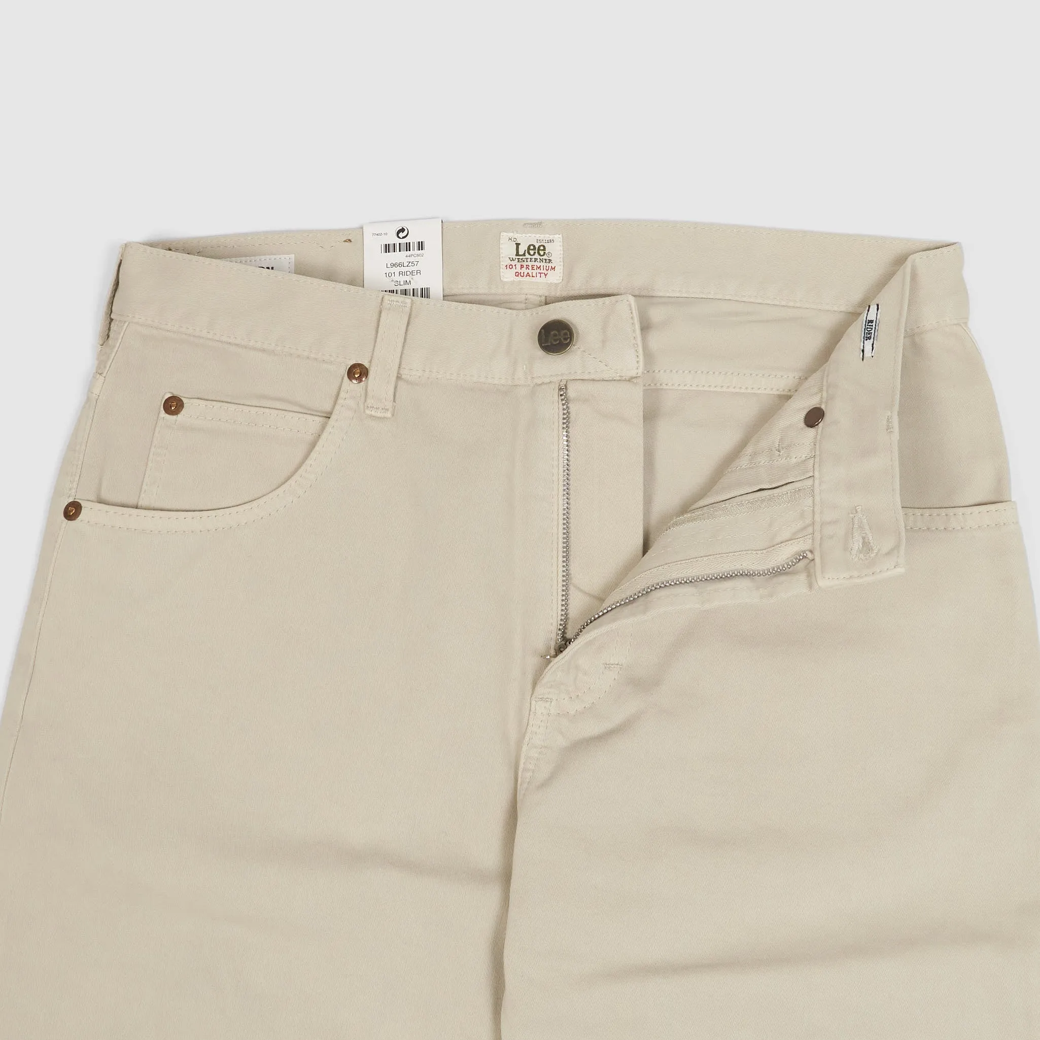 Lee 101 Rider Classic White Satin Jeans