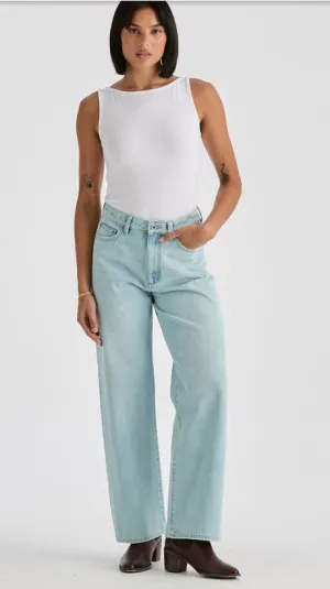 LEE LWM HIGH RISE WIDE LEG WOMENS JEANS - SOFT BLUE
