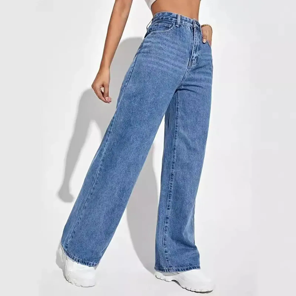 Leg straight jeans slimming all-match