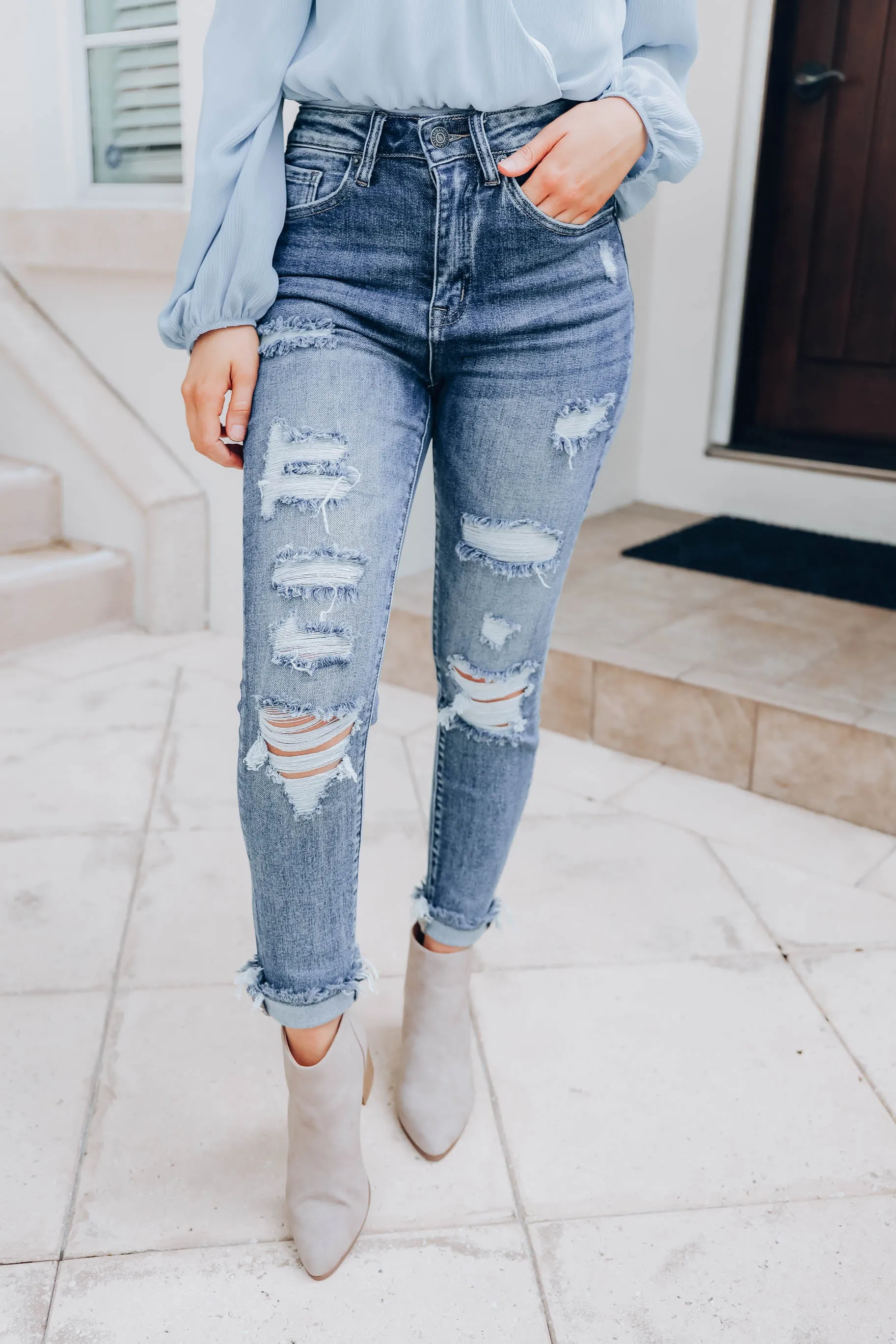 Leland Distressed Skinny Jean 0-3X