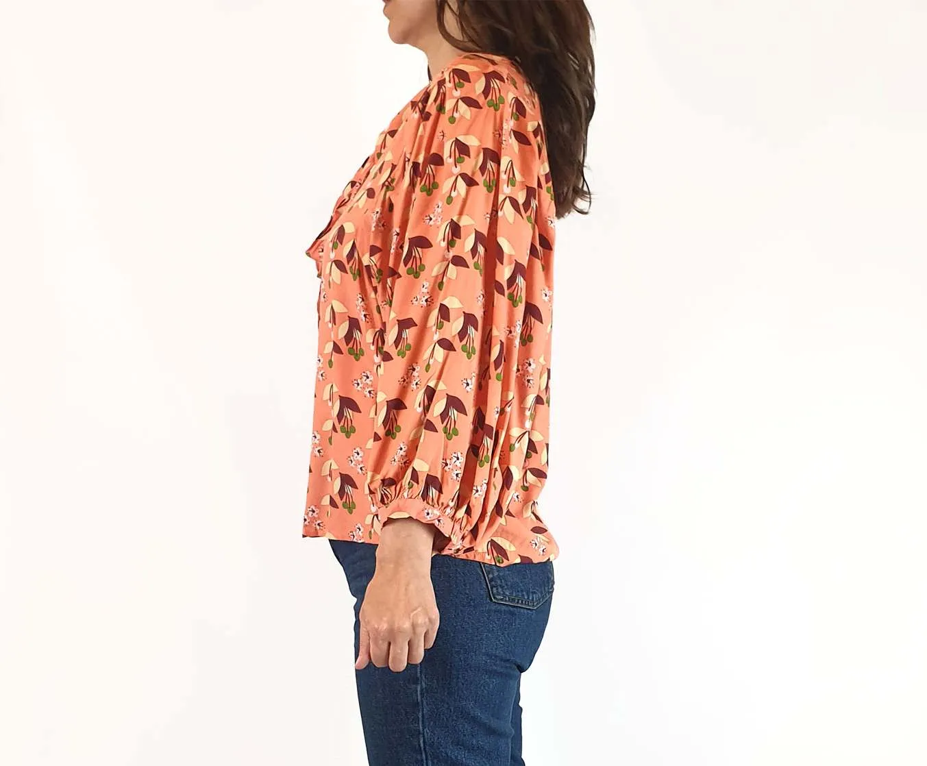 Leonard St pink unique print long sleeve top size 8