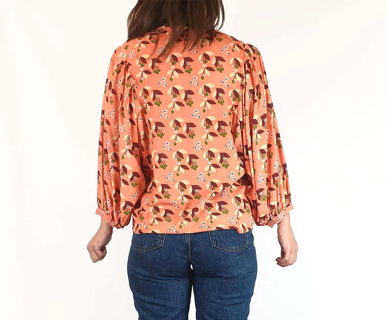 Leonard St pink unique print long sleeve top size 8