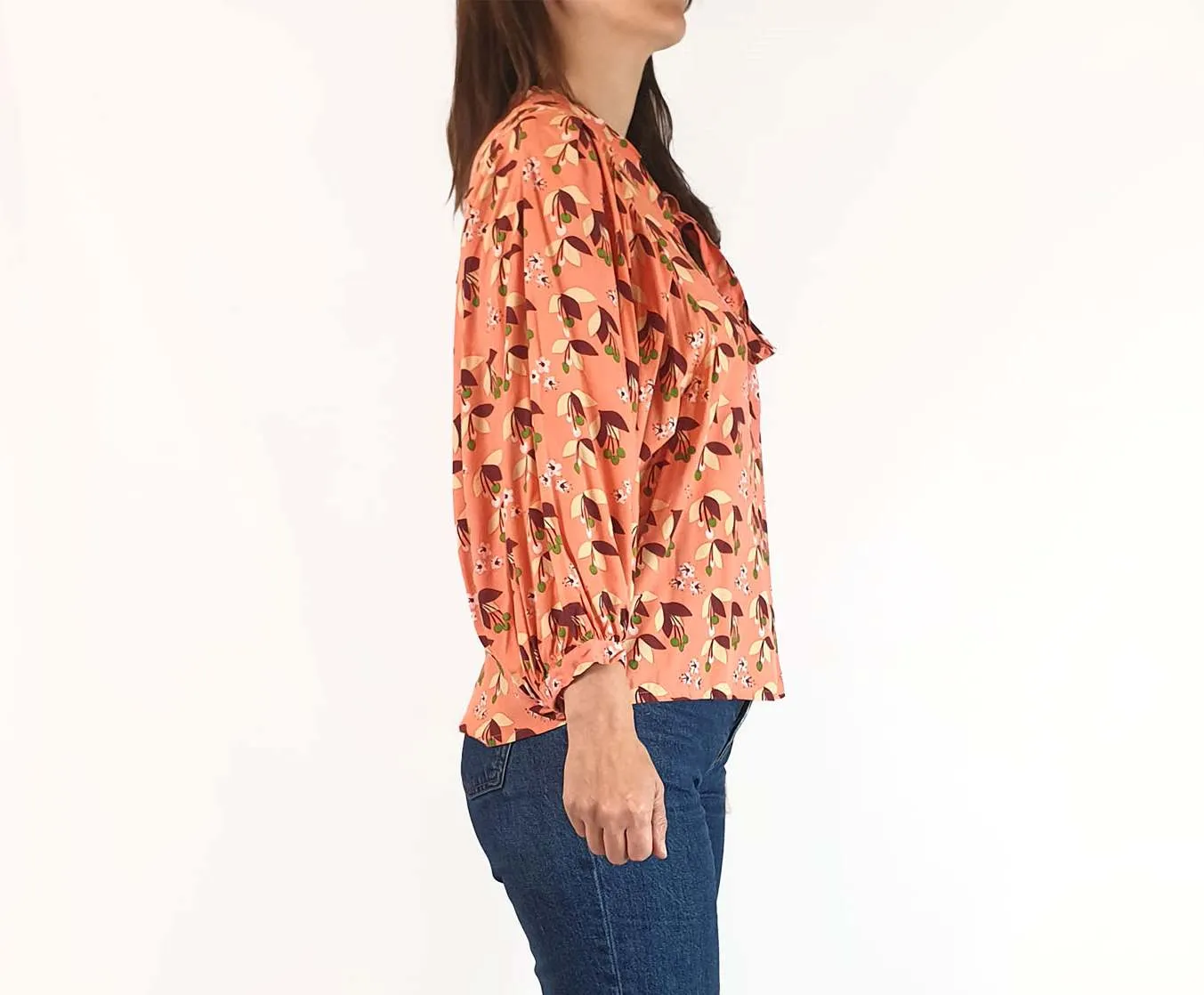 Leonard St pink unique print long sleeve top size 8