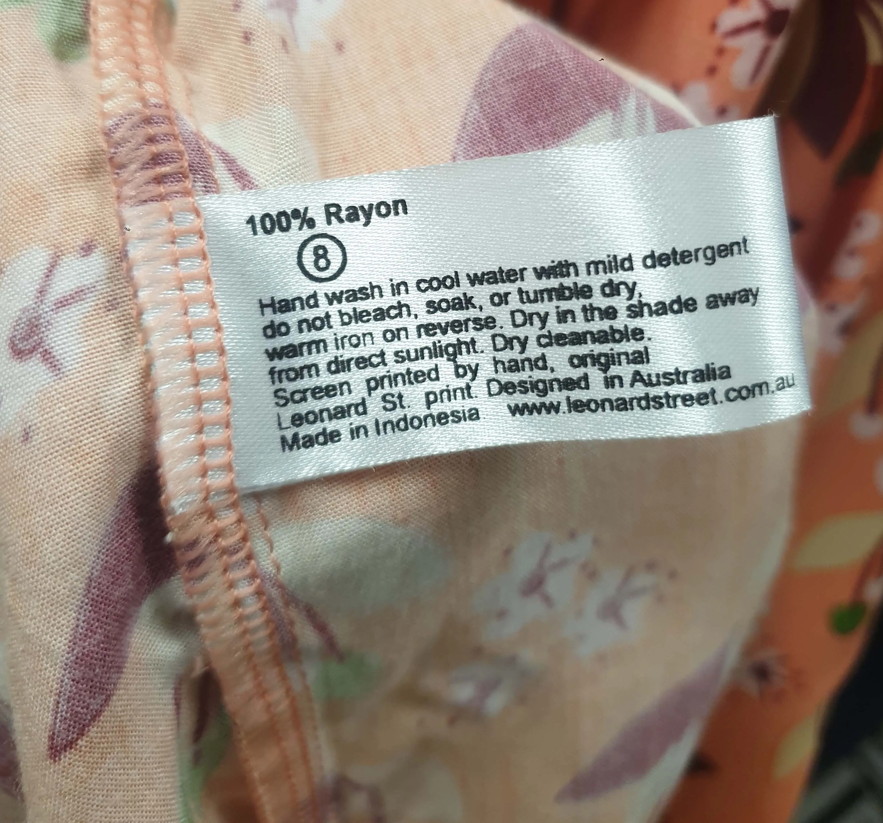 Leonard St pink unique print long sleeve top size 8