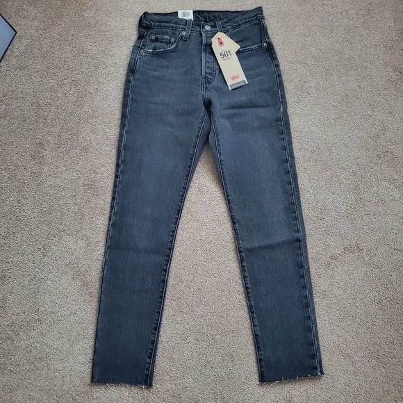 Levi's 501 High Rise Gray Jeans