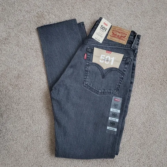 Levi's 501 High Rise Gray Jeans