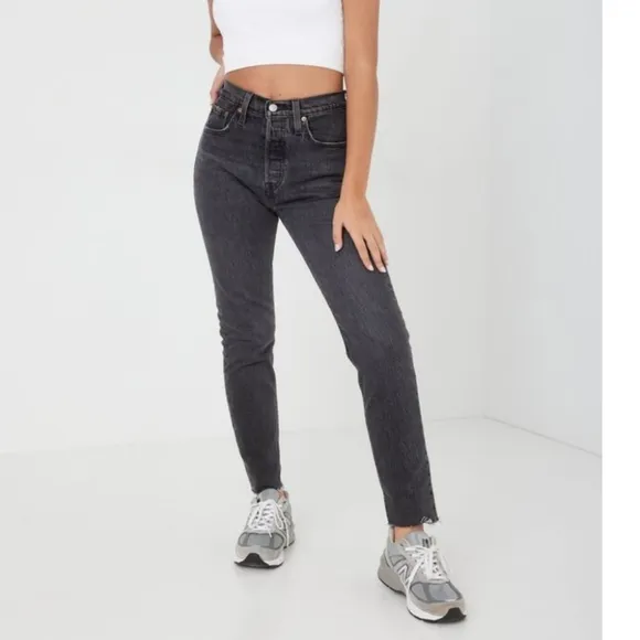 Levi's 501 High Rise Gray Jeans