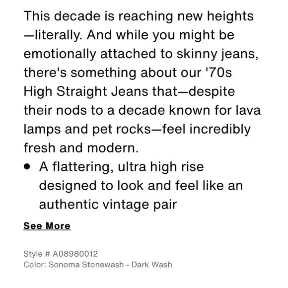 Levi’s | 70’s High Straight Jeans - Sonoma Stonewash - Dark Wash