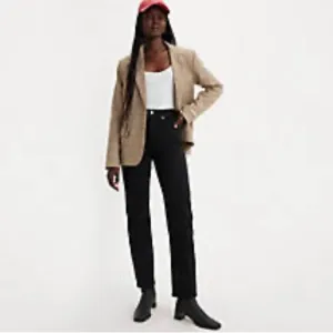 Levi’s Black Button Fly Wedgie Straight 97% Cotton Denim Jeans Size 25.
