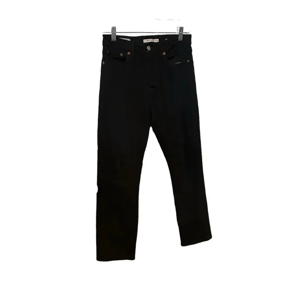 Levi’s Black Button Fly Wedgie Straight 97% Cotton Denim Jeans Size 25.