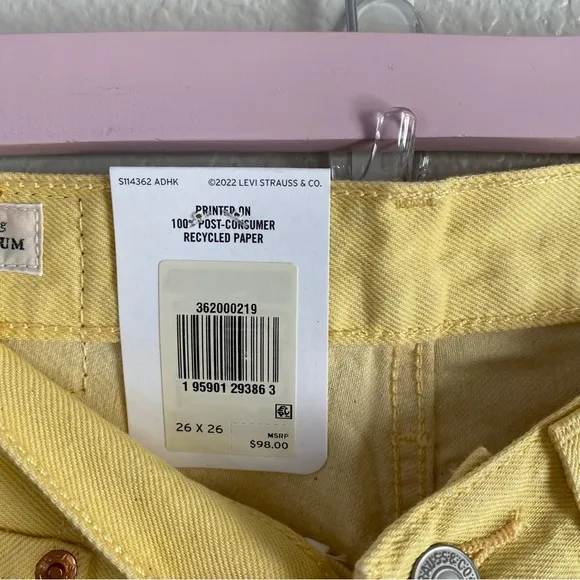 Levi’s Fresh 501 Original Crop Jeans Yellow 26x26