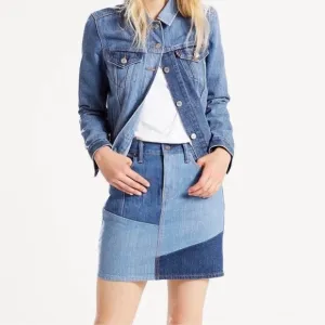 Levi’s Patchwork Denim Mini Jean Skirt Size 28 90’s Vintage‎ Style Colorblock