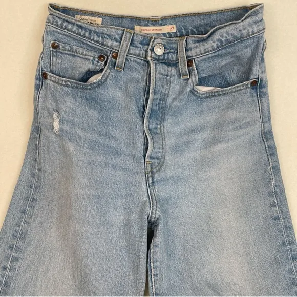 Levi's Ribcage Straight Jeans Tango Fade Big E Size 27