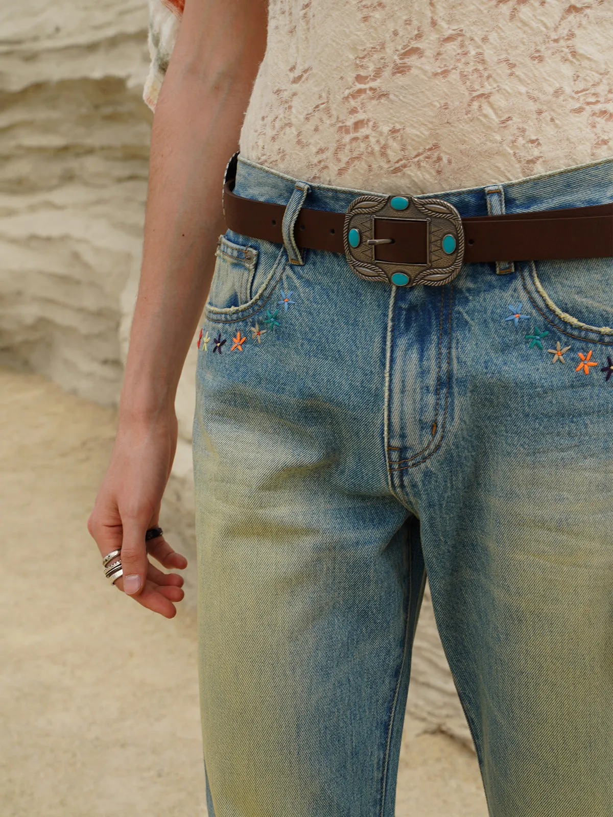 Light Blue Distressed Jeans