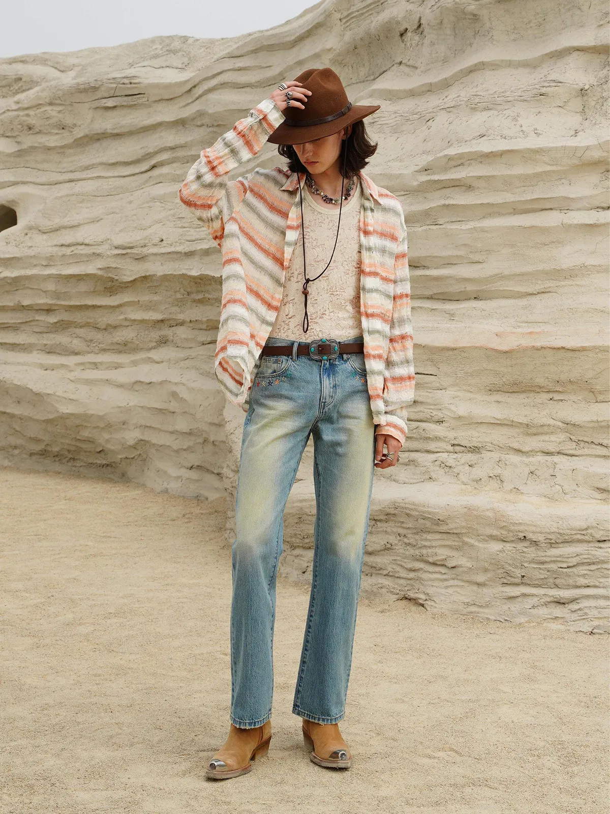 Light Blue Distressed Jeans