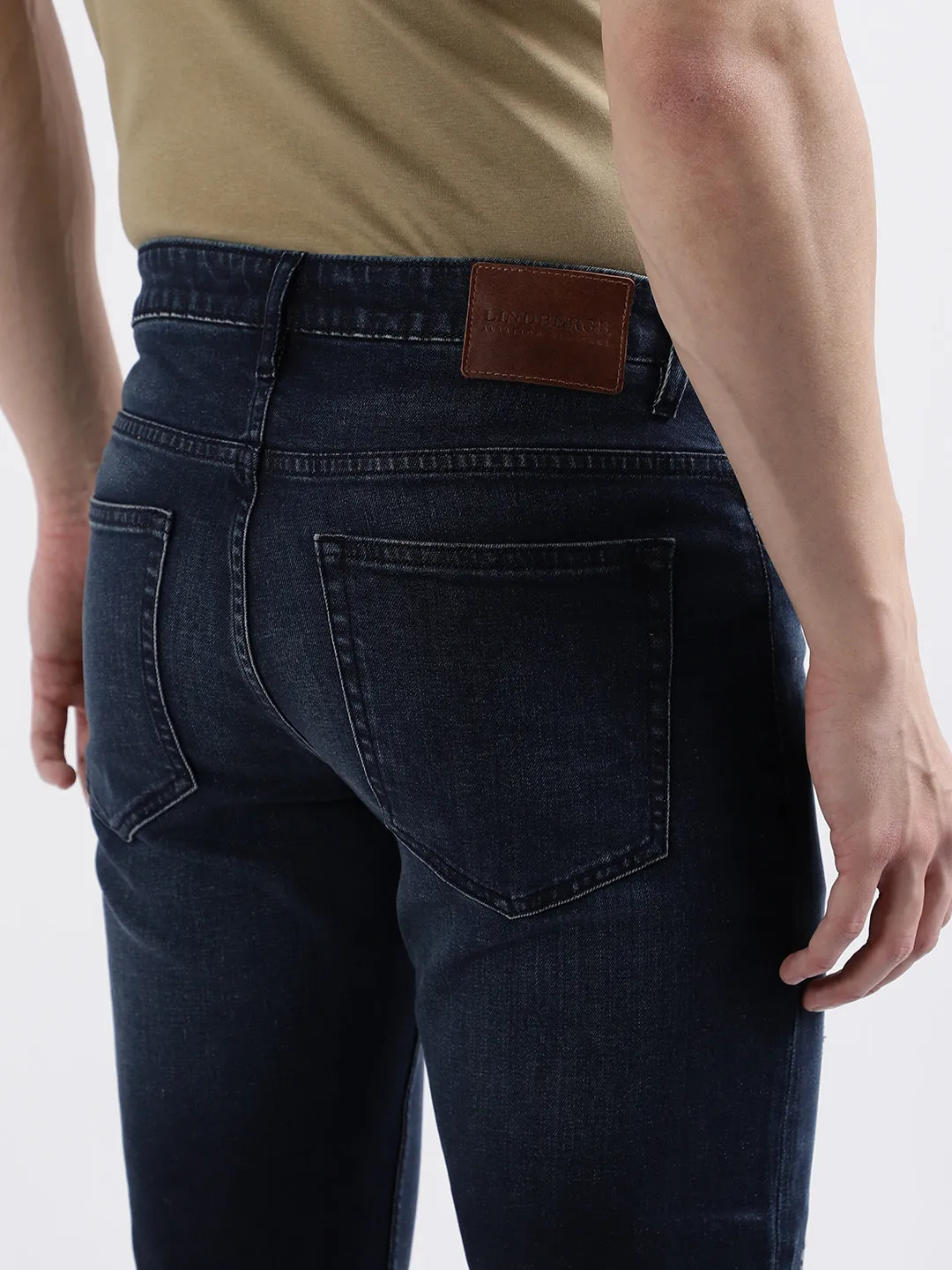 Lindbergh Men Blue Solid Slim Fit Jeans