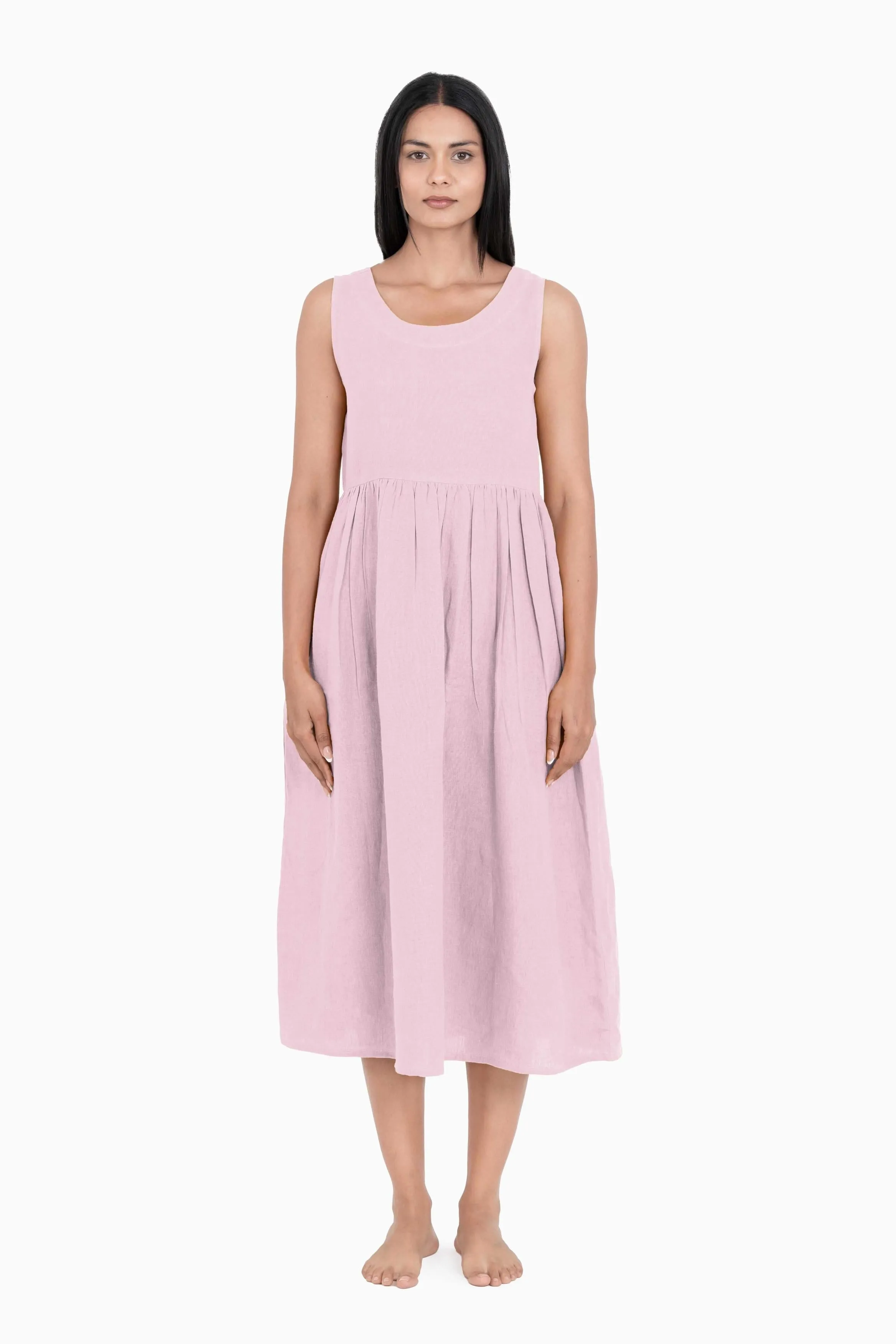 Linen Achill Dress-Muted Mocha