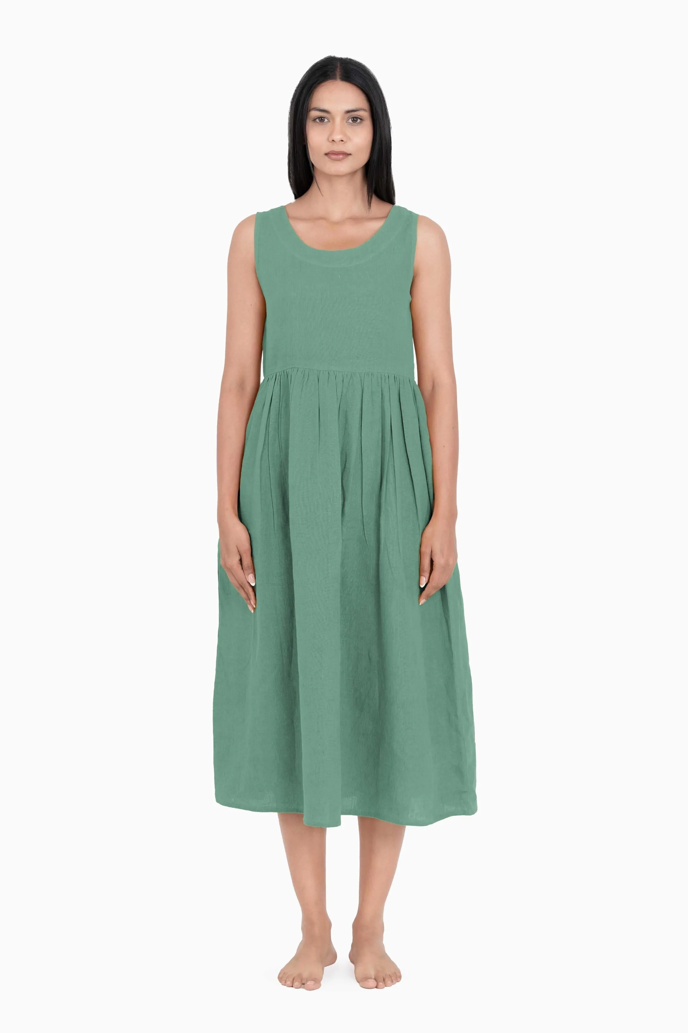 Linen Achill Dress-Muted Mocha