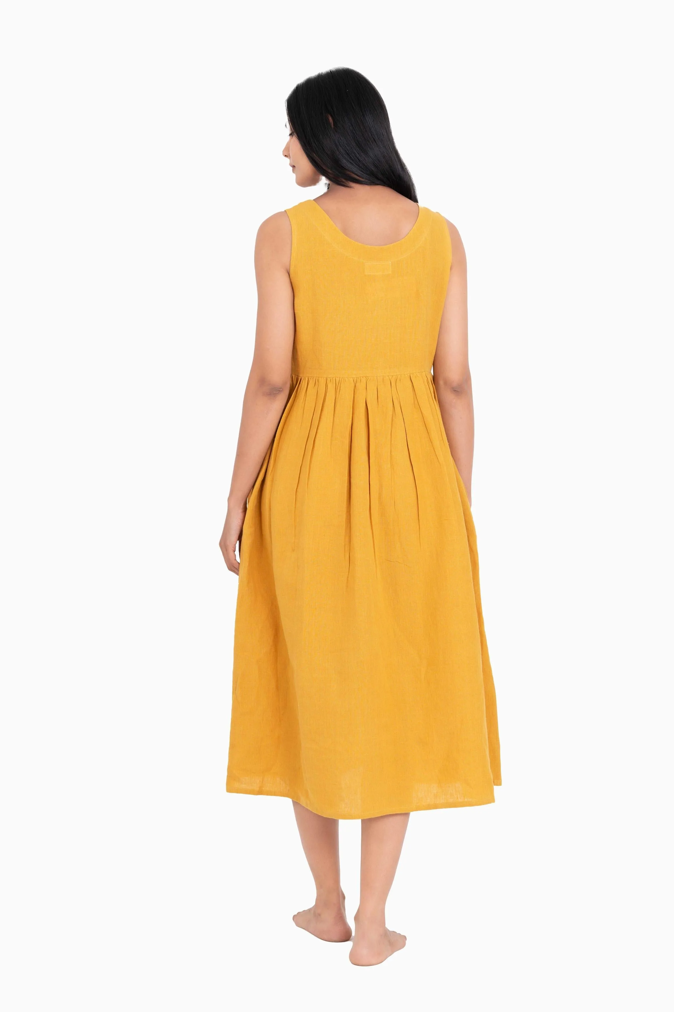Linen Achill Dress-Muted Mocha
