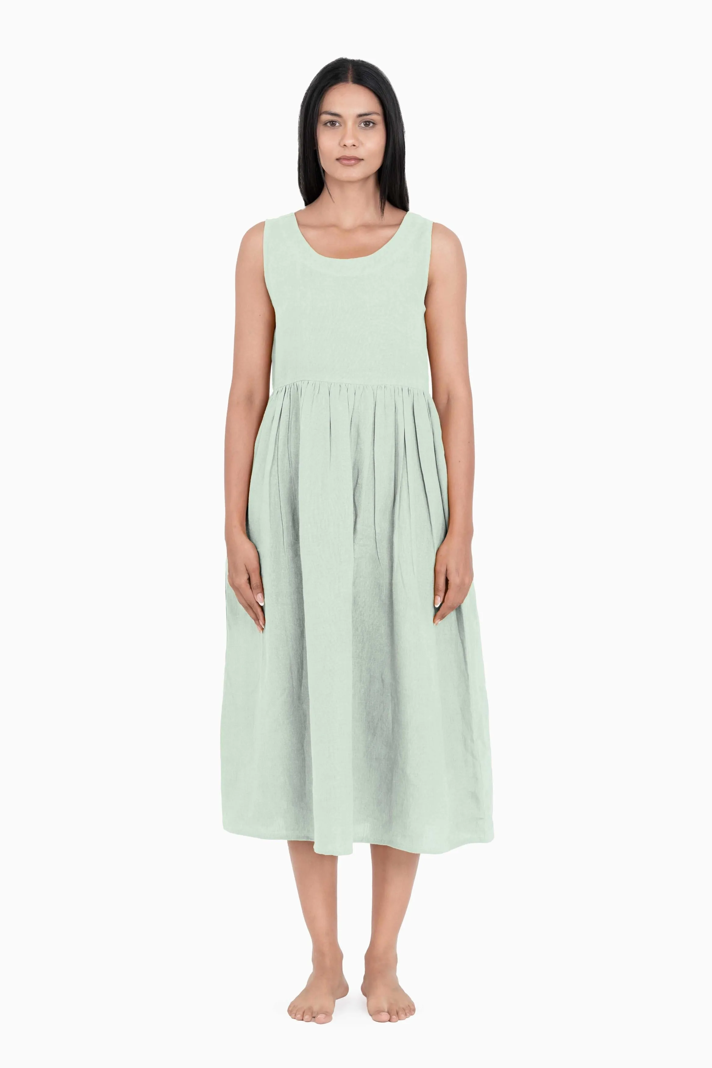 Linen Achill Dress-Muted Mocha