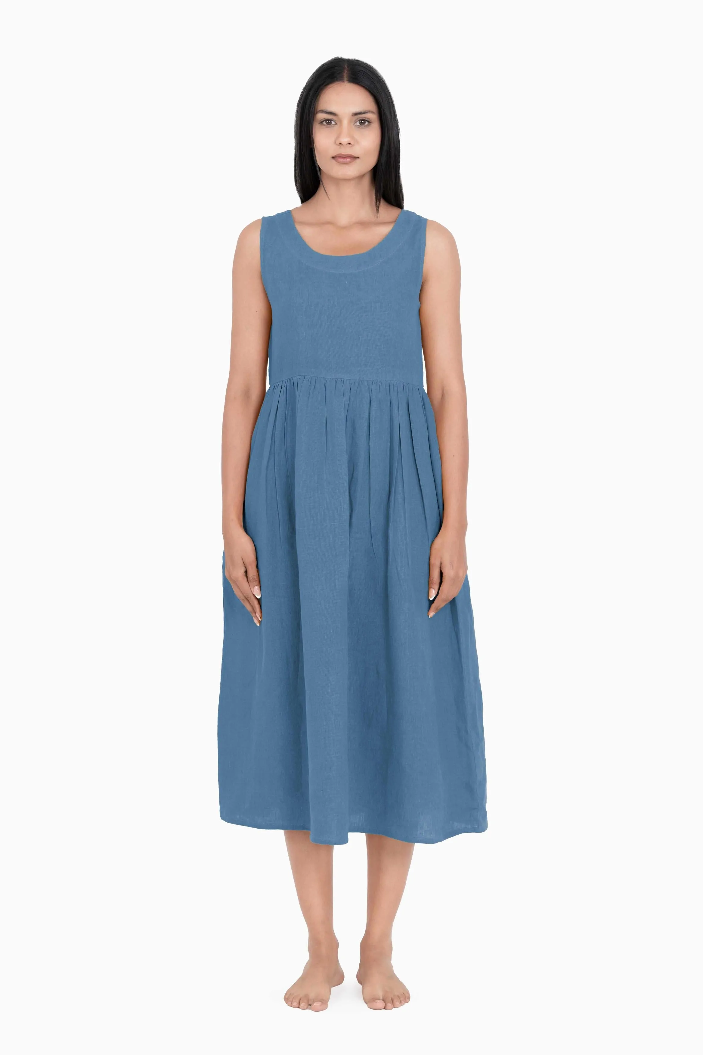 Linen Achill Dress-Muted Mocha